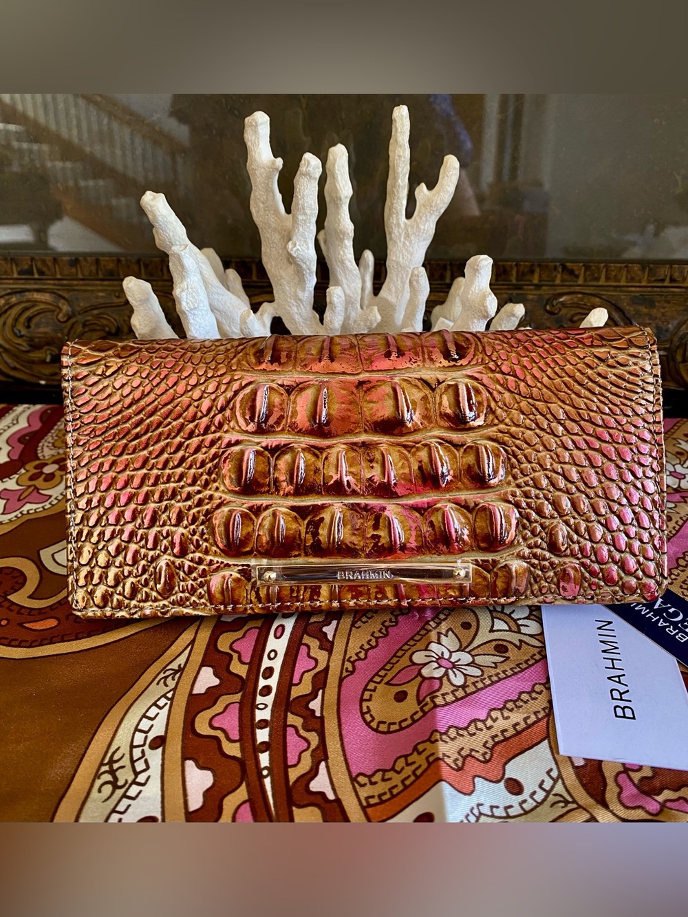 💕STONECRAFT MELBOURNE ADY Wallet by Brahmin NWT ~ ABSOLUTELY STUNNING!!